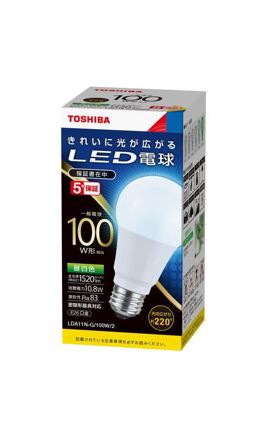 TOSHIBA LED電球 LDA5L-G-E17/S/D40W （電球色） 東芝ライテック