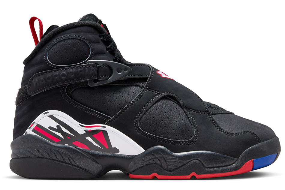 NIKE AIR JORDAN 8 RETRO GS "PLAYOFFS"（2023） 305368-062 （ブラック/トゥルーレッド/ホワイト） Jordan エア ジョーダン 8 子ども用スニーカー、スリッポンの商品画像