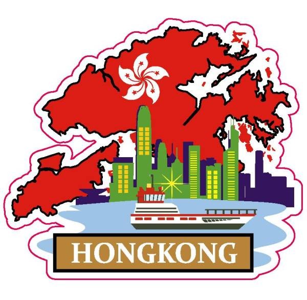  Hong Kong HONGKONG National flag & map design sticker suitcase etc.. eyes seal . stick seal 