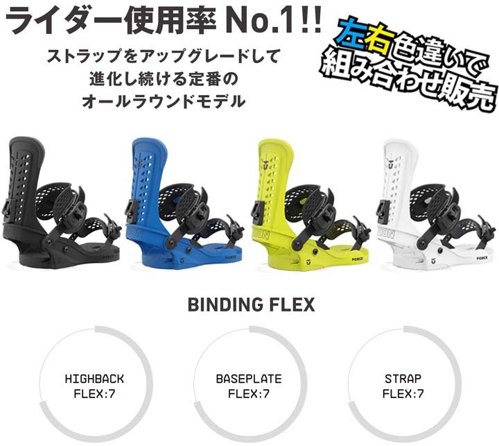 21-22 UNION ユニオン FORCE フォース 左右色違い 当店 21-22 UNION ユニオン FORCE フォース 左右色違い 当店