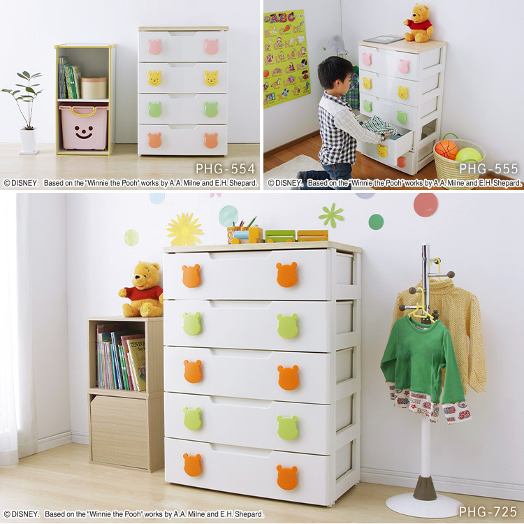  chest final product 5 step storage shelves kids chest ... chest child child part shop Pooh wide PHG-725H Iris o-yama
