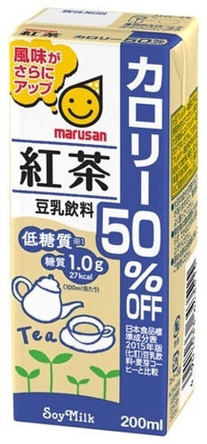  maru солнечный I соевое молоко напиток черный чай калории 50% off 200ml бумага упаковка 48шт.@(24 шт. входит ×2 массовая закупка )isoflabon