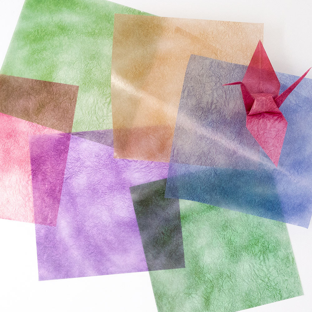 glasin бумага японский стиль ... одиночный цвет оригами размер 15×15cm половина прозрачный бумажное моделирование бумага 