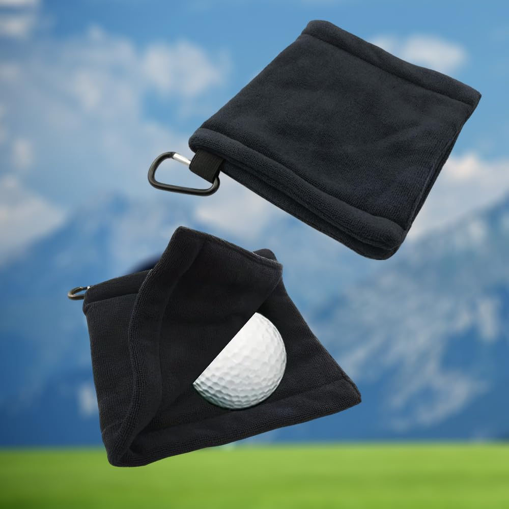  Golf полотенце мяч для гольфа очиститель kalabina имеется удобный первоклассный волокно мяч .. чистый для 2 штук входит черный 