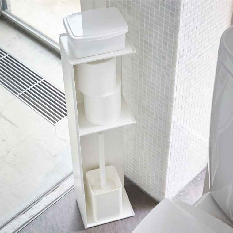  Yamazaki real industry tower slim toilet rack tower white / black 3509 3510 free shipping / toilet storage 2 step slim space-saving length length crevice storage 
