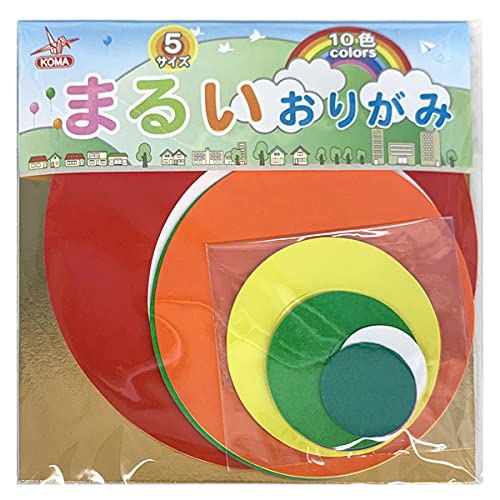 klasawa circle . origami 10 color 100 sheets insertion 5 size one side white K0922 made in Japan . paper origami 