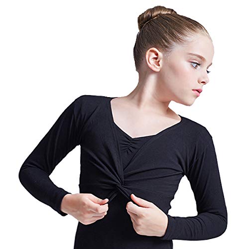 Manana ma8 ballet kashu cool warm-up heat insulation put on outer garment Kids Junior simple ( black, M(100-120))