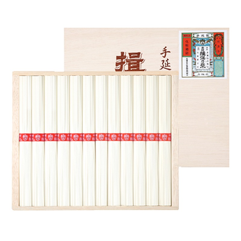 揖保乃糸 揖保乃糸 手延そうめん上級品 赤帯 木箱入 600g（50g×12束