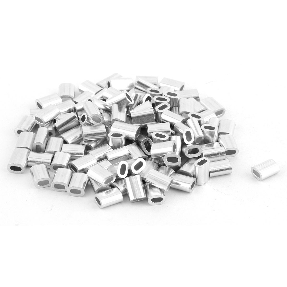 uxcell wire rope aluminium sleeve aluminium silver tone clip coupling joint 5mm x 3mm 1.2mm diameter 100 piece entering 