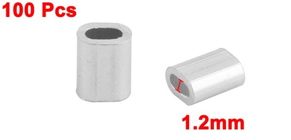 uxcell wire rope aluminium sleeve aluminium silver tone clip coupling joint 5mm x 3mm 1.2mm diameter 100 piece entering 