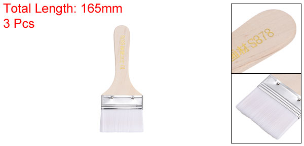 uxcell chip paint brush wooden steering wheel attaching paint tool wall door cabinet furniture . for 63 mm width white 3 piece 