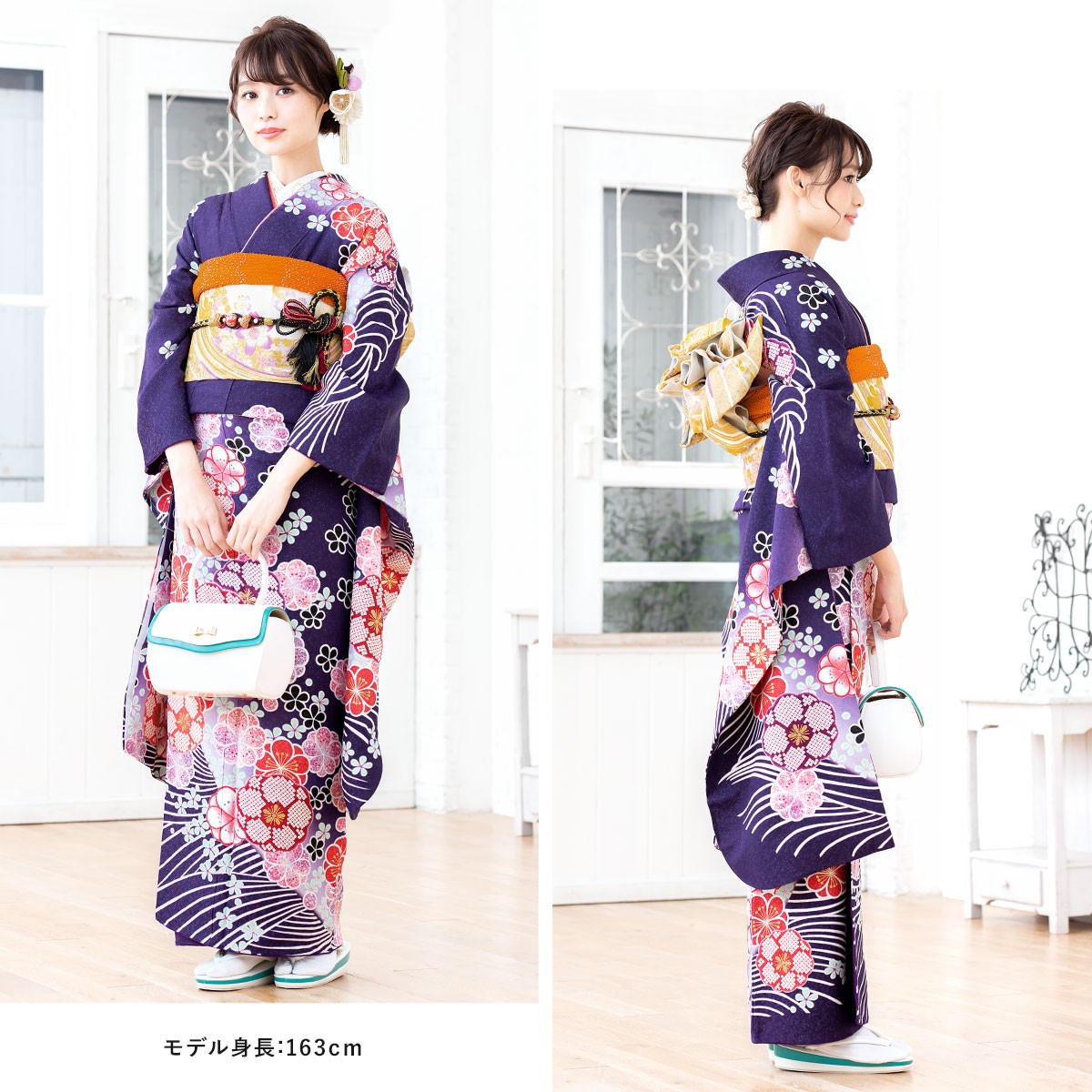 振袖セット 販売 紫系 パープル ラメ 桜 鹿の子 流水 波 金通し 振袖セット 販売 紫系 パープル ラメ 桜 鹿の子 流水 波 金通し