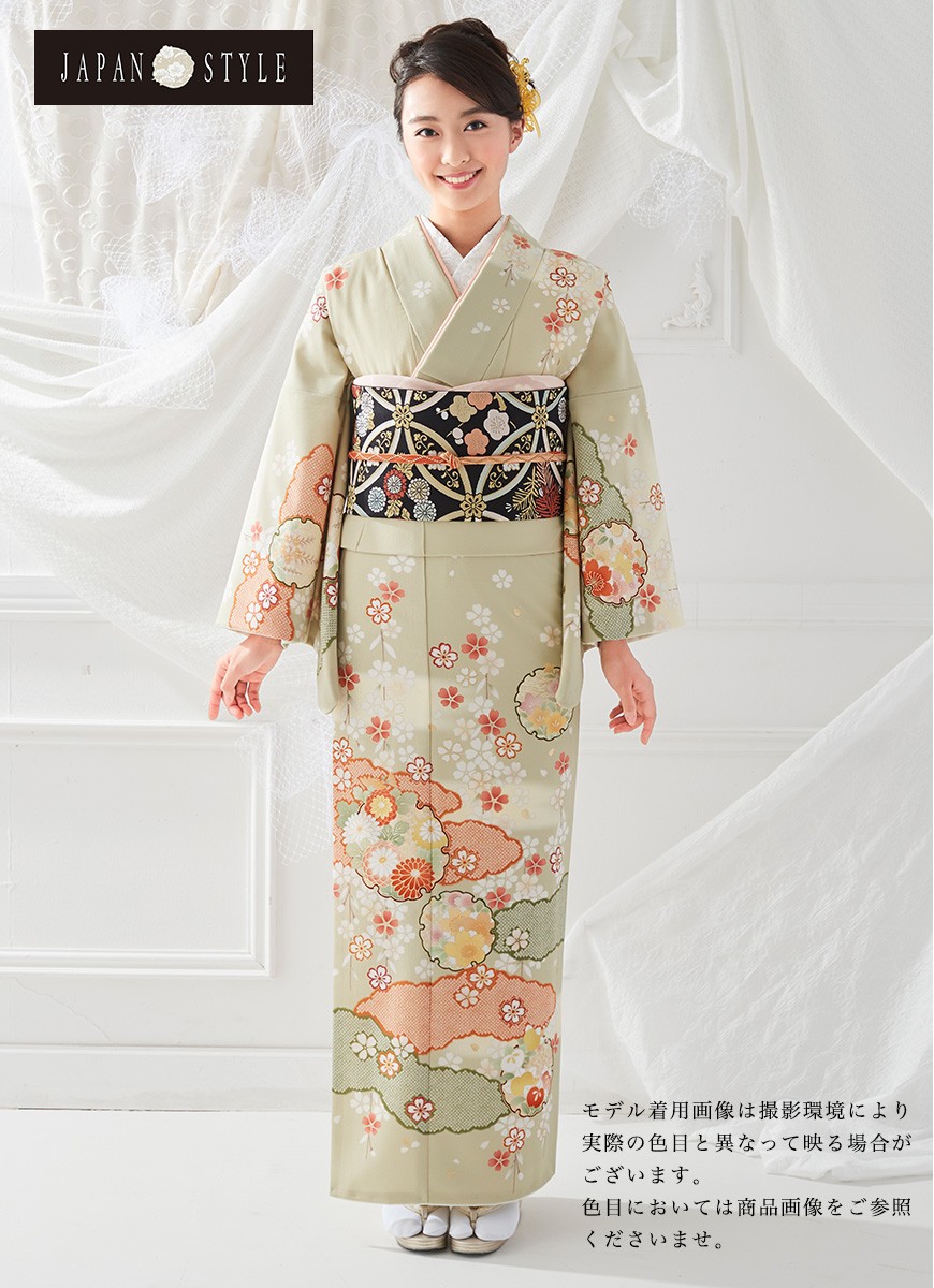 人気商品超目玉 目玉商品 302mh7作家物○訪問着 友禅 桑染色 牡丹 桜