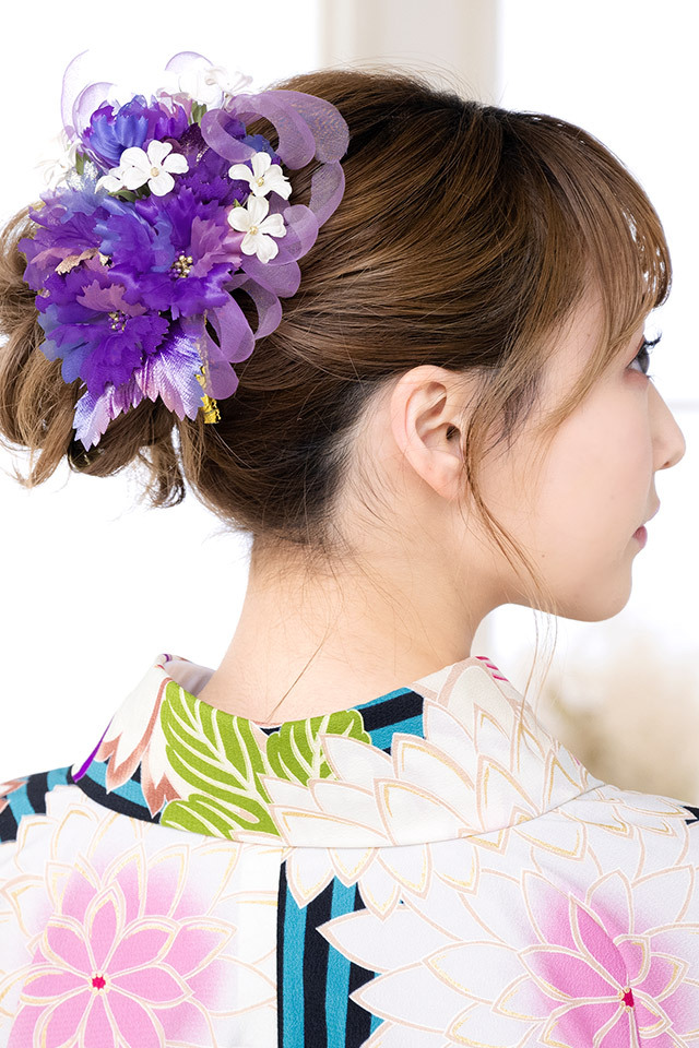 髪飾り 花 フラワー 成人式 振袖 卒業式 袴 紫 パープル ラメ 髪飾り 花 フラワー 成人式 振袖 卒業式 袴 紫 パープル ラメ