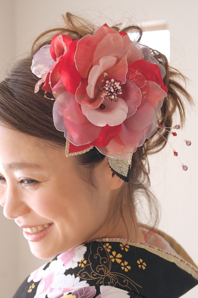 Ageha調 花髪飾り sl シルバー 卒業式 和服 和装 大輪 成人式 振袖 浴衣 着物 結婚式 袴 銀 髪飾り 人気絶頂 sl