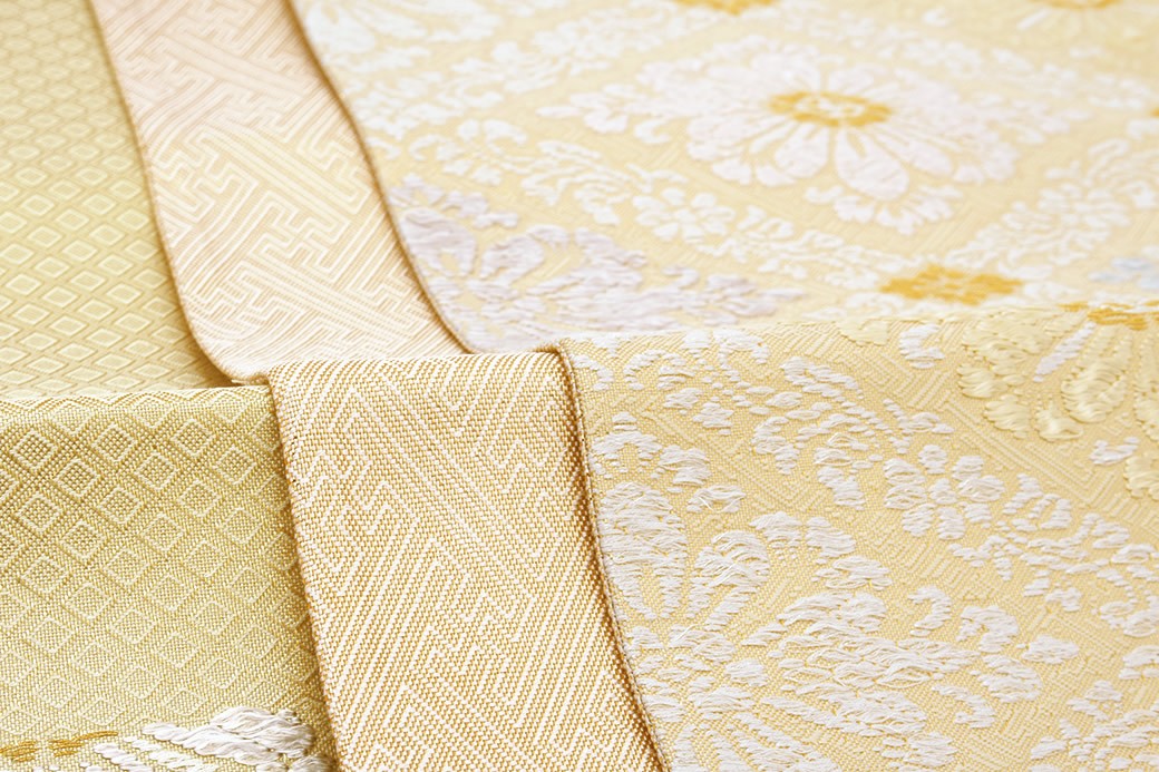 訳あり 袋帯 未仕立て 橋本テル織物 金色 ゴールド 白 花菱 京都 訳あり 袋帯 未仕立て 橋本テル織物 金色 ゴールド 白 花菱 京都