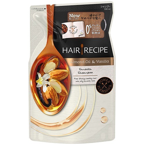 9本　ヘアレシピ シャンプー アーモンドオイル＆バニラ ポンプ(530ml) Hair Recipe / アーモンドオイル&バニラ スムース レシピ シャンプー