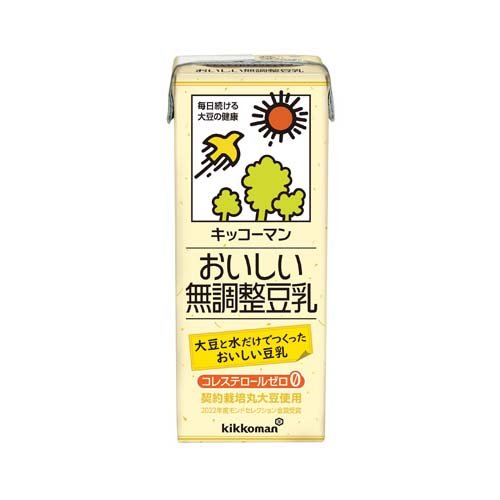 キッコーマン おいしい無調整豆乳 200ml 紙パック × 18本の商品画像