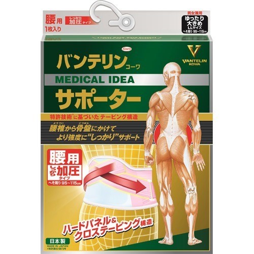 興和 バンテリンコーワ サポーター腰用しっかり加圧タイプ ゆったり大きめ 男女兼用 1枚入の商品画像