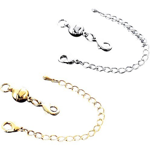 付け外し簡単! ネックレスの留め具 (2色組) クラスプ シルバー 2色組 アクセサリー 延長 磁石 ゴールド ブレスレット レディース 着脱簡単 ワンタッチ チェーン マの商品画像