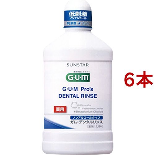 SUNSTAR(日用品) G・U・M（ガム） デンタルリンス ノンアルコールタイプ 500ml × 6本 G・U・M マウスウォッシュの商品画像
