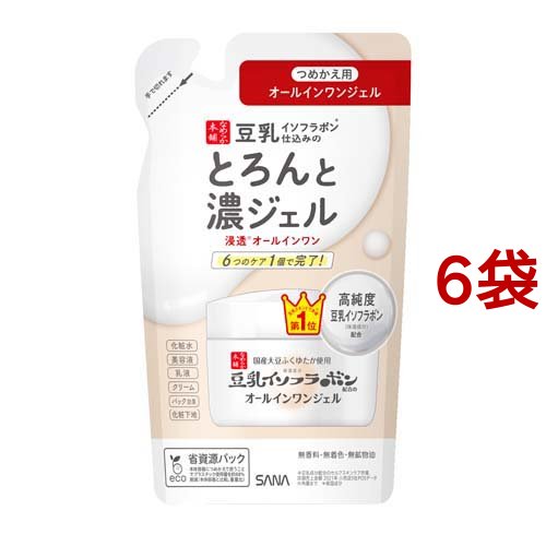 なめらか本舗 なめらか本舗 とろんと濃ジェル 100g（つめかえ用）×6 オールインワンスキンケアの商品画像