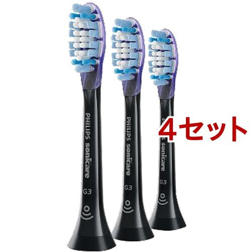 Philips ソニッケアー プレミアムガムケア ブラシヘッド レギュラー やわらかめ 3本組 HX9053/96（ブラック）×4セット ソニッケアー 電動歯ブラシ用替えブラシの商品画像