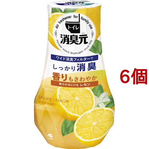 小林製薬 小林製薬 トイレの消臭元 トイレ用 爽やかはじけるレモン 消臭剤 400ml×6セット 消臭元 トイレ用（芳香剤、消臭剤）の商品画像