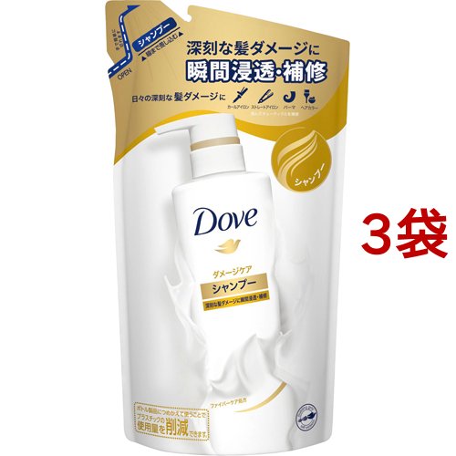 Dove（パーソナル・ケア） ダヴ ダメージケア シャンプー レフィル 350g×3個 レディースヘアシャンプーの商品画像