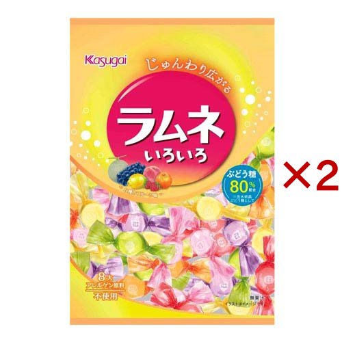 Kasugai 春日井製菓 ラムネいろいろ 80g × 2袋 ミント、タブレットの商品画像