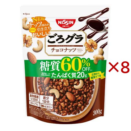 ごろグラ 糖質60％オフ チョコナッツ 300g×8袋の商品画像