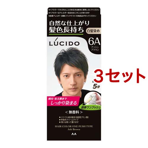 LUCIDO ワンプッシュケアカラー（アッシュブラウン）×3個 メンズヘアカラー、白髪染めの商品画像