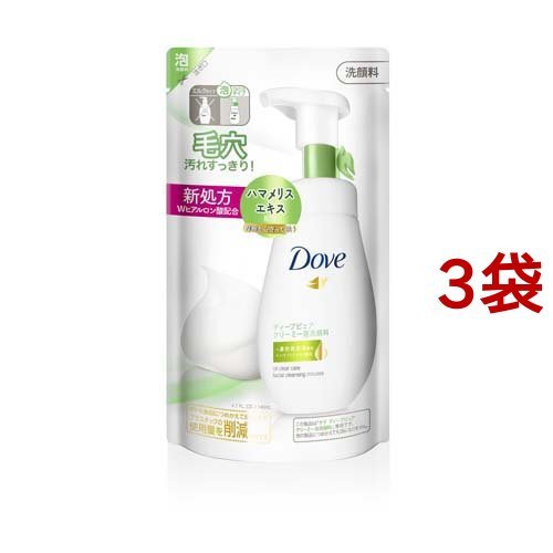 Dove（パーソナル・ケア） ダヴ ディープピュア クリーミー泡洗顔料 レフィル 140ml×3 洗顔の商品画像