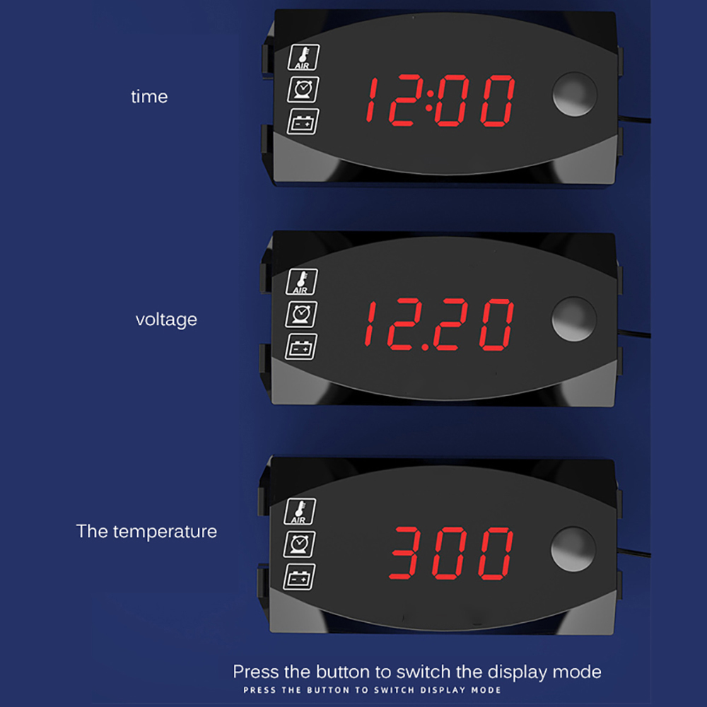  voltmeter bike electron clock thermometer Mini digital Anne meter LED display gauge panel meter motorcycle for 