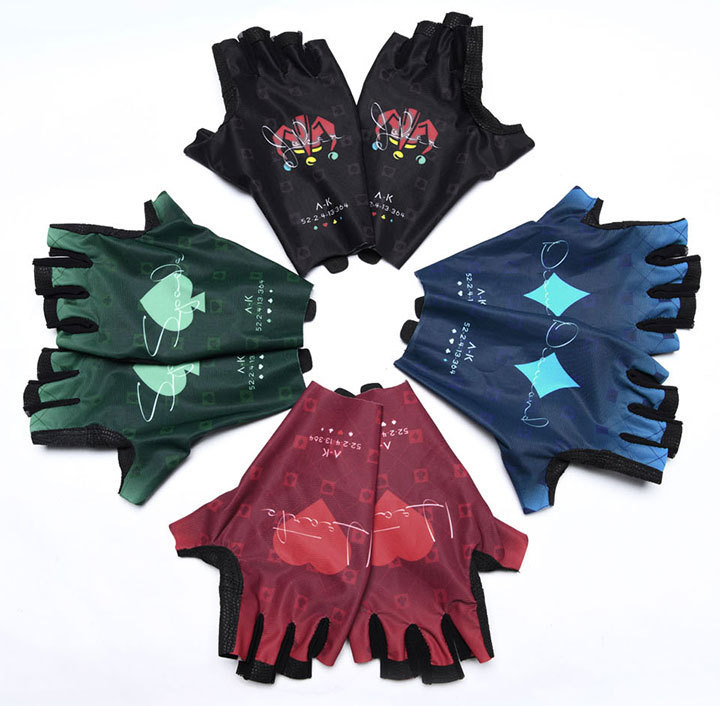 Monton[mon ton ] half finger * cycling glove PlayingCards bicycle for gloves finger cut .( click post OK)