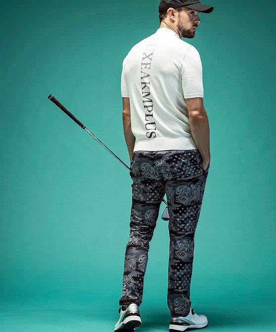 LUXEAKMPLUSryuksei Kei M плюс Golf Golf задний Logo короткий рукав mok шея вязаный мужской симпатичный бренд Golf одежда спорт одежда GOLF