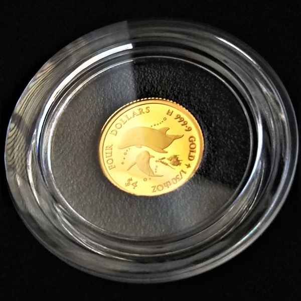  original gold coin 24 gold lasen dolphin gold coin 1/30 ounce 2021 year made mother z Rav written guarantee box attaching!