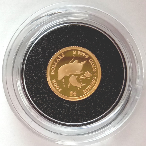  original gold coin 24 gold lasen dolphin gold coin 1/30 ounce 2021 year made mother z Rav written guarantee box attaching!