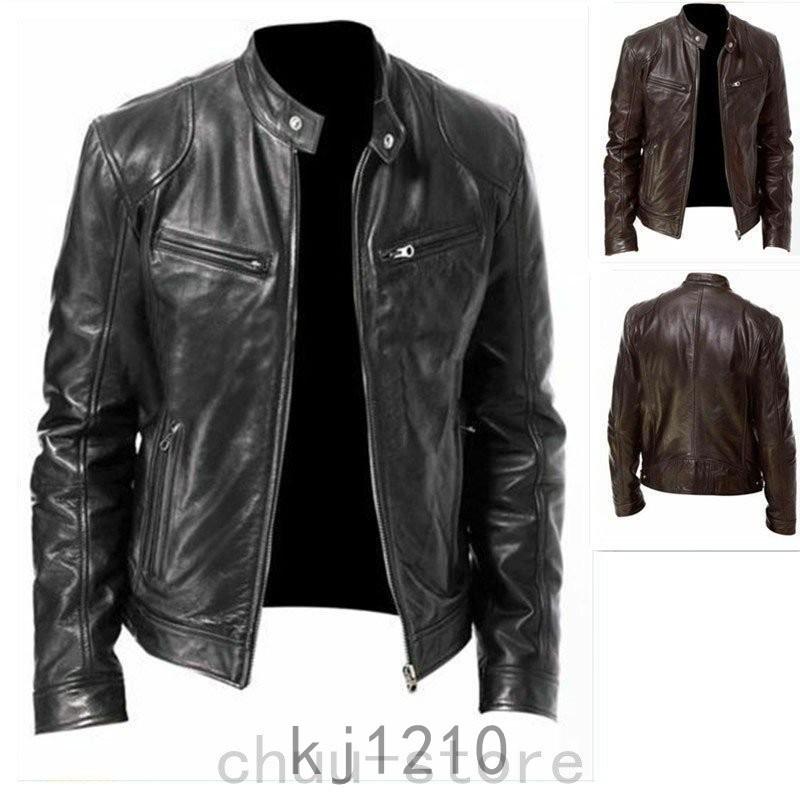  leather jacket leather jacket blouson men's rider's jacket outer bike fake leather rider's jacket 