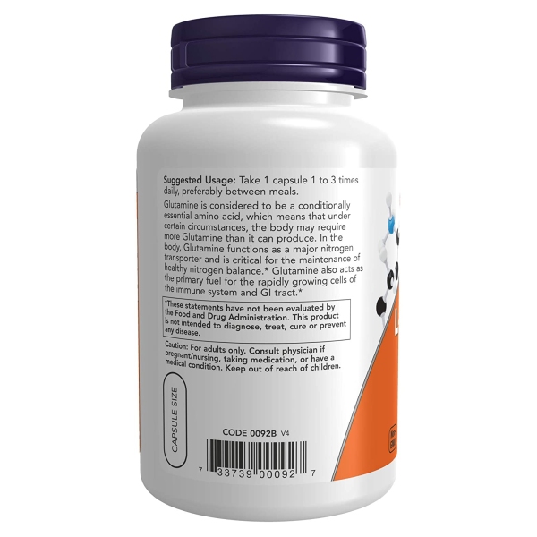 nauf-zL- glutamine supplement 500mg 120 bead NOW Foods L-Glutaminebeji Capsule 
