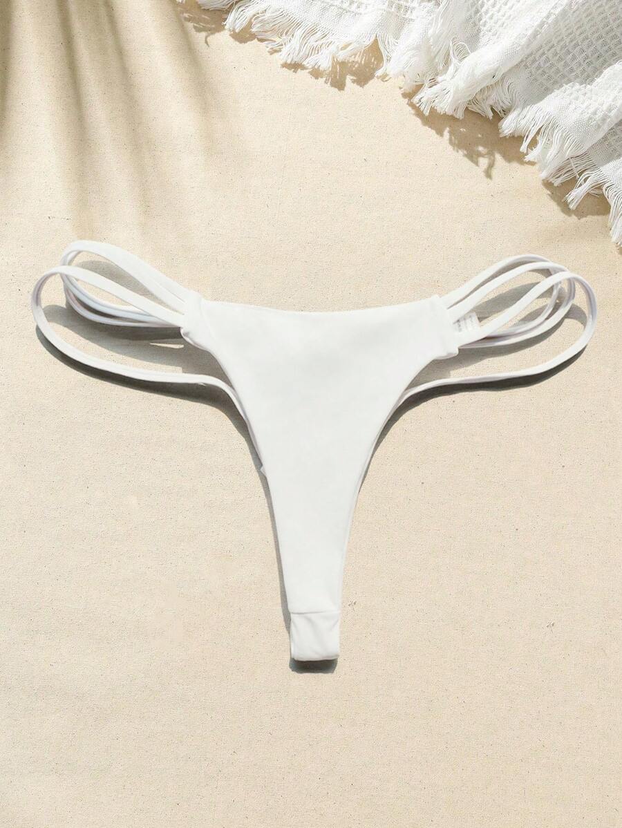  lady's swimsuit bottoms lady's for plain color small . strap. Cross bikini bottom 