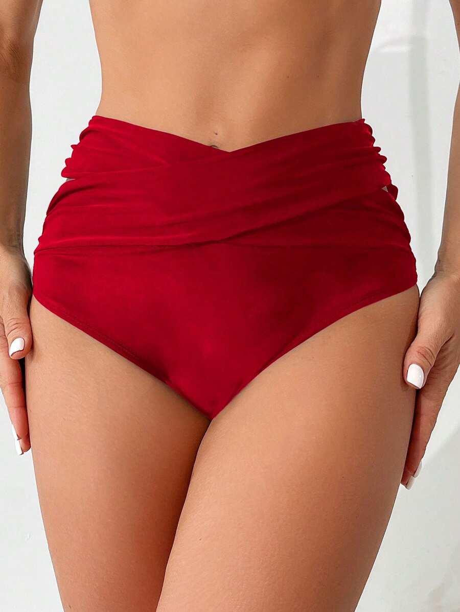  lady's swimsuit bottoms lady's triangle bikini bottom solid color open Work beach swimsuit 