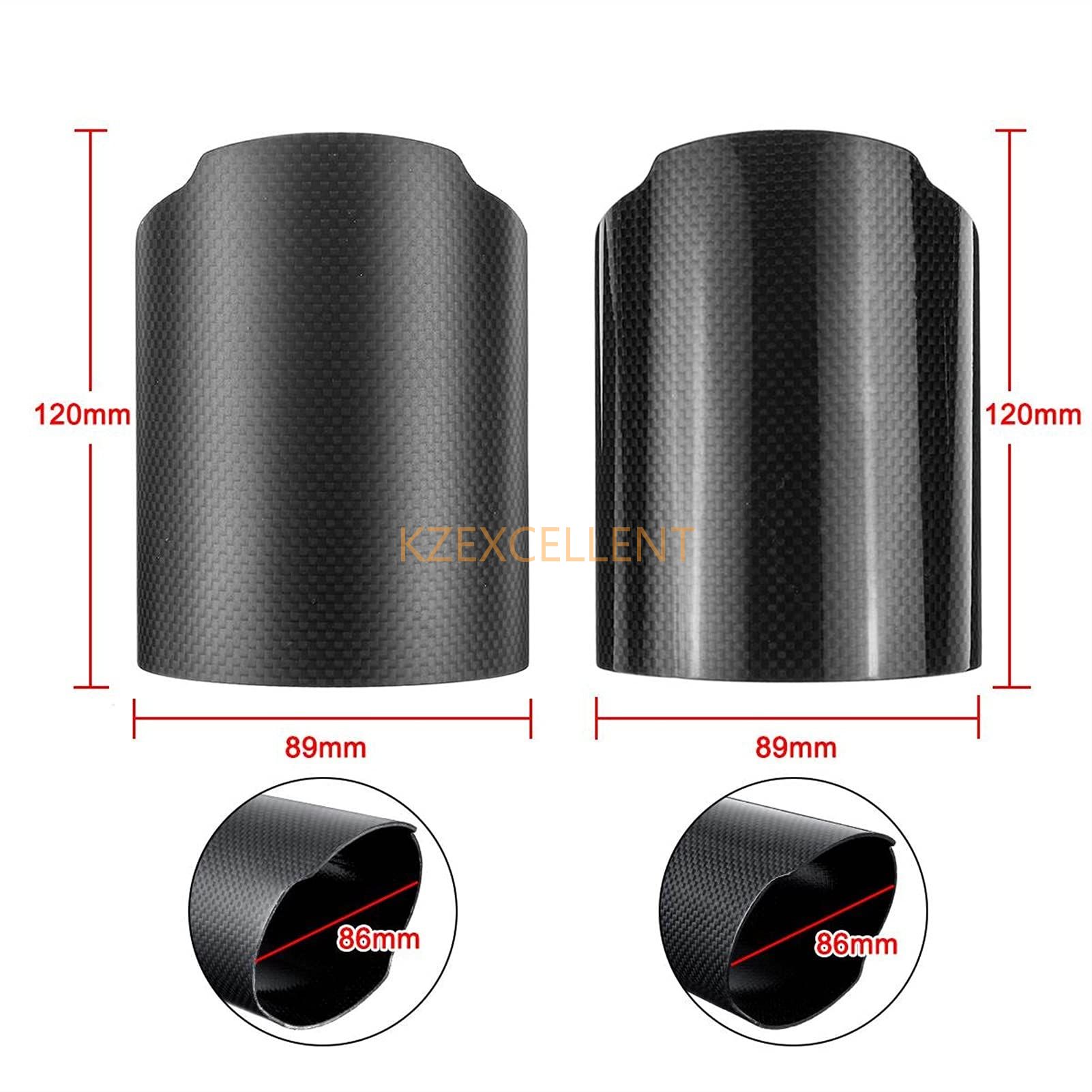  muffler cutter universal car carbon fibre exhaust muffler chip cover lustre exist mat 89mm car tail throat ( size : Glossy)