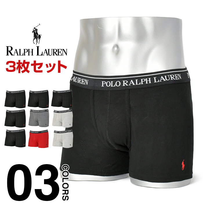 年末のプロモーション大特価！ POLO 3枚 メンズ ボクサーパンツ ラルフローレン LAUREN RALPH 下着・アンダーウェア