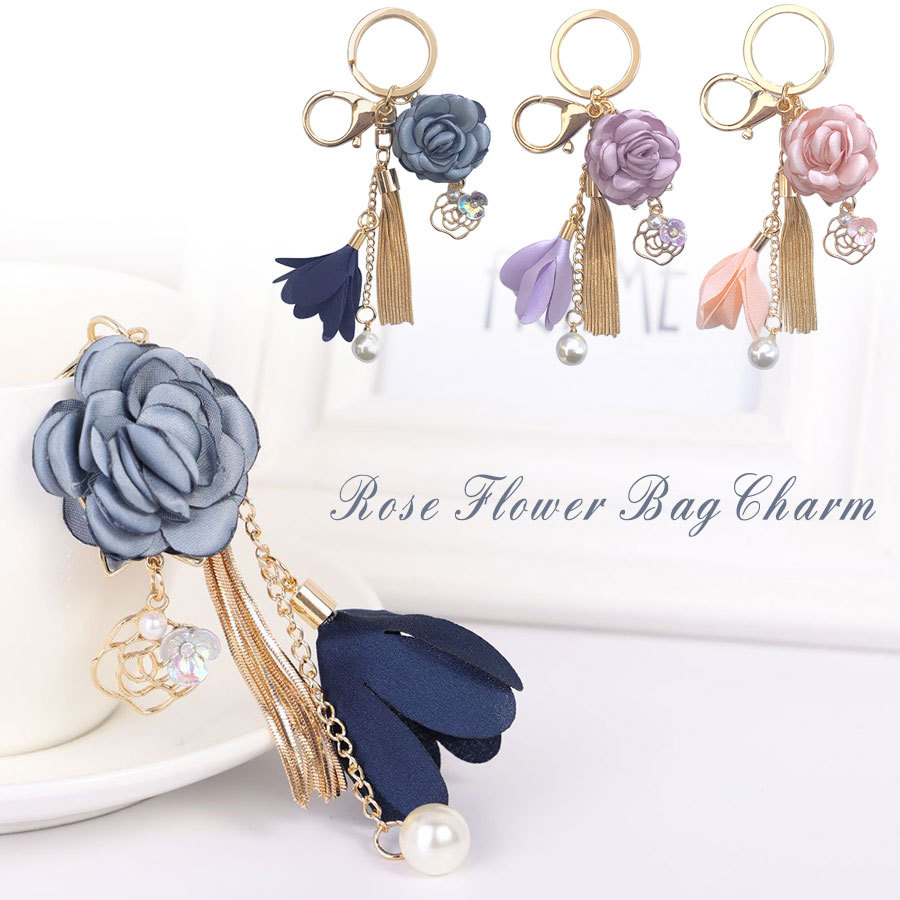バッグチャーム 大人 かわいい チャーム キーホルダー キーリング バラ 薔薇 花 フラワー タッセル ガーリー チェーン パール レディース おしゃれ シンプル Bagcharm54 エスエスリンク 通販 Yahoo ショッピング