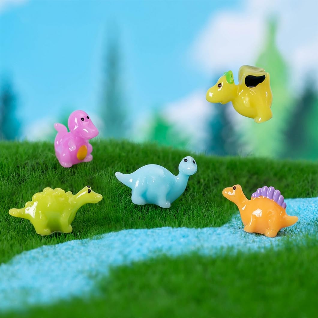 Rolin Roly micro. scenery Mini dinosaur 6 set animal resin made Mini ornament miniature pretty figure craft decoration lovely bonsai ga-te