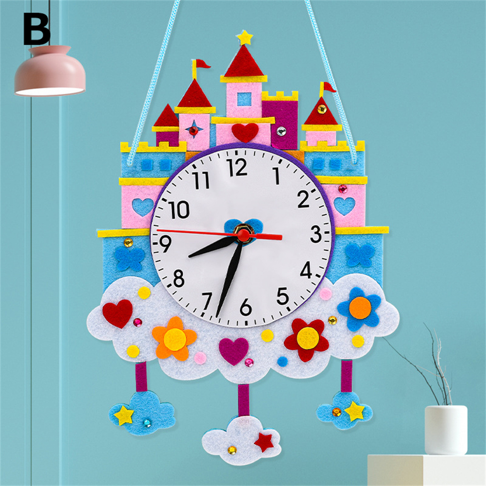  child handicrafts kit child handicrafts handmade kit raw materials kit handmade wall clock kit hand made DIY wall clock animation support easy . hand lightness stylish lovely free shipping 