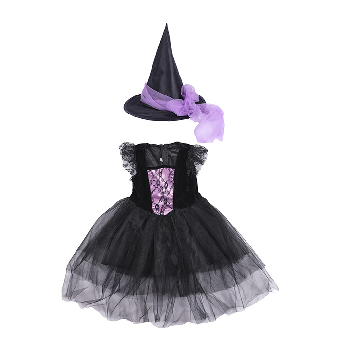  Kids nowa-ruwichi. женщина чёрный wichi шляпа шляпа One-piece костюмированная игра костюм Halloween маскарадный костюм детский ребенок детский сад . ученик начальной школы девочка 120 140