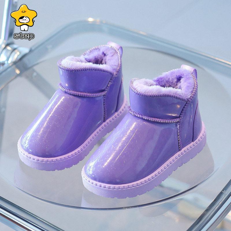  мутон ботинки короткие сапоги Kids девочка мужчина детский симпатичный стандартный простой боа ботинки обратная сторона ворсистый теплоизоляция боты надеть обувь ... красочный 