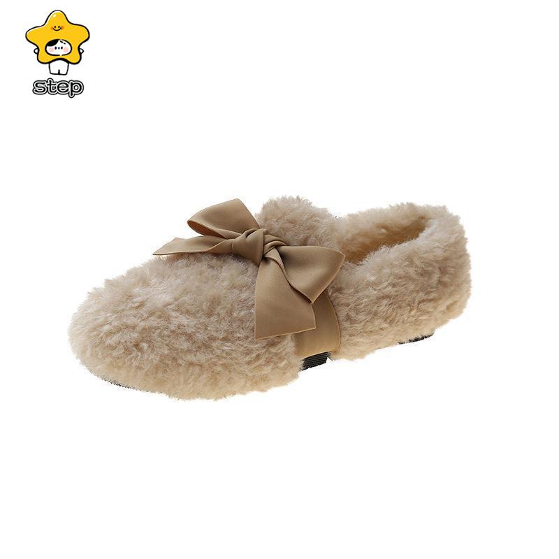  мокасины Flat ........ боа обратная сторона ворсистый простой симпатичный лента мутон Loafer зима обувь мягкость посылка включено ..... салон надеть обувь 